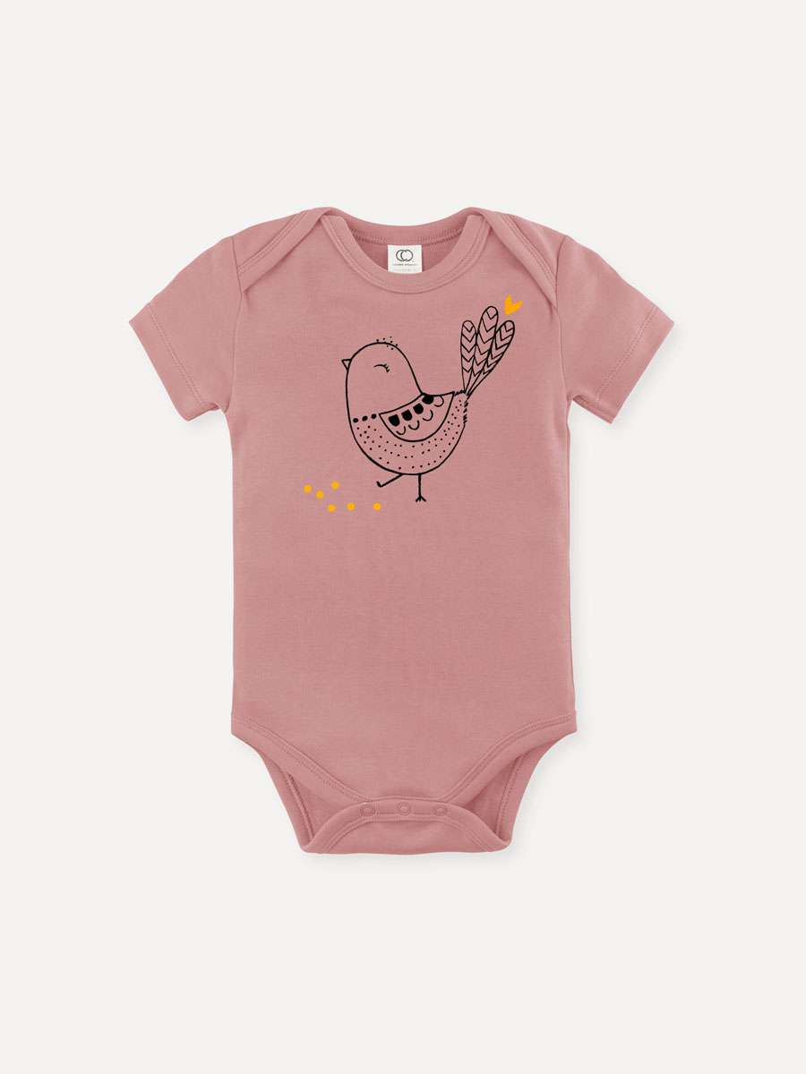 Kiki-Vogel-Body-rosa-ok01-littleruby rosa Baby-Body mit Vogel Spatz Motiv aus 100% Bio-Baumwolle von little Ruby Berlin