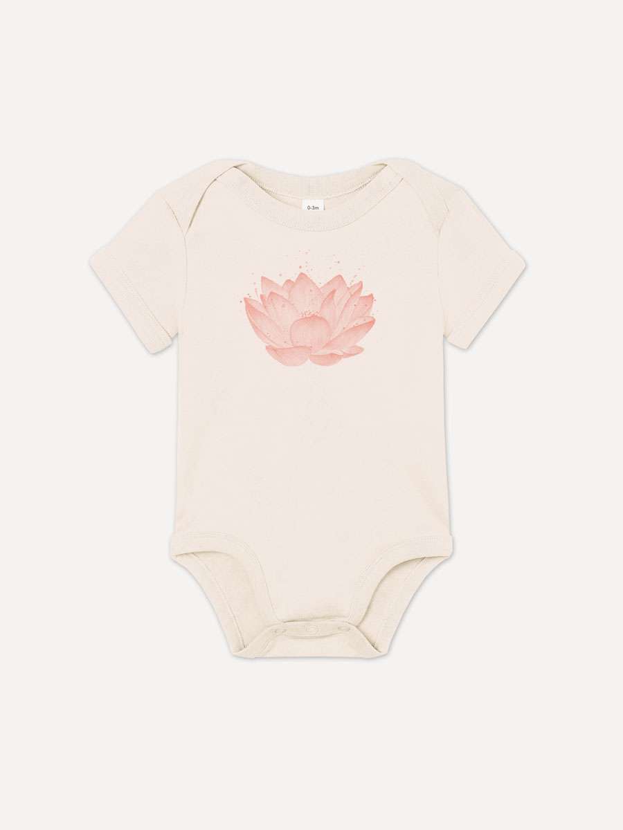 Lotusbluete-Body-kr01-littleruby Rosa Lotus Baby-Body
