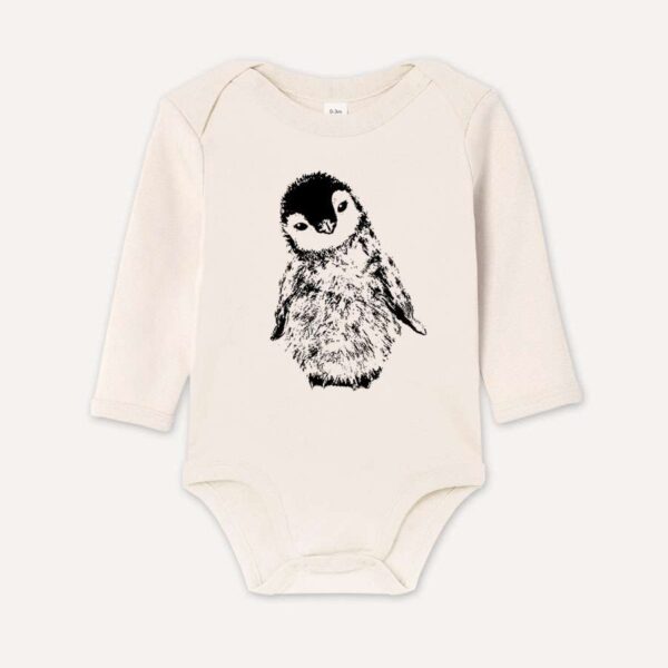 Baby-Body aus 100% Bio-Baumwolle mit Pinguin Aufdruck on little Ruby