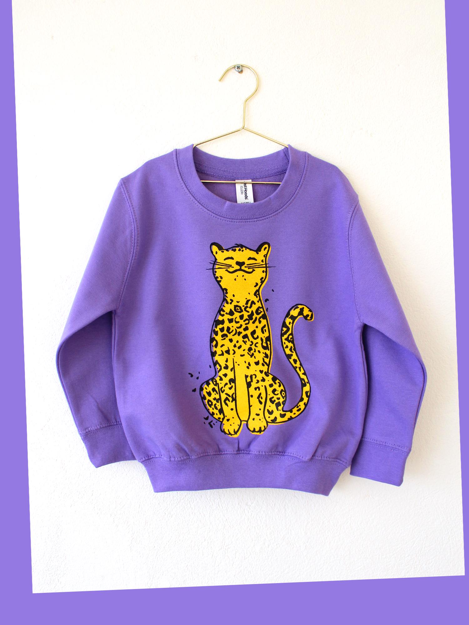 Leopard Sweatshirt lila