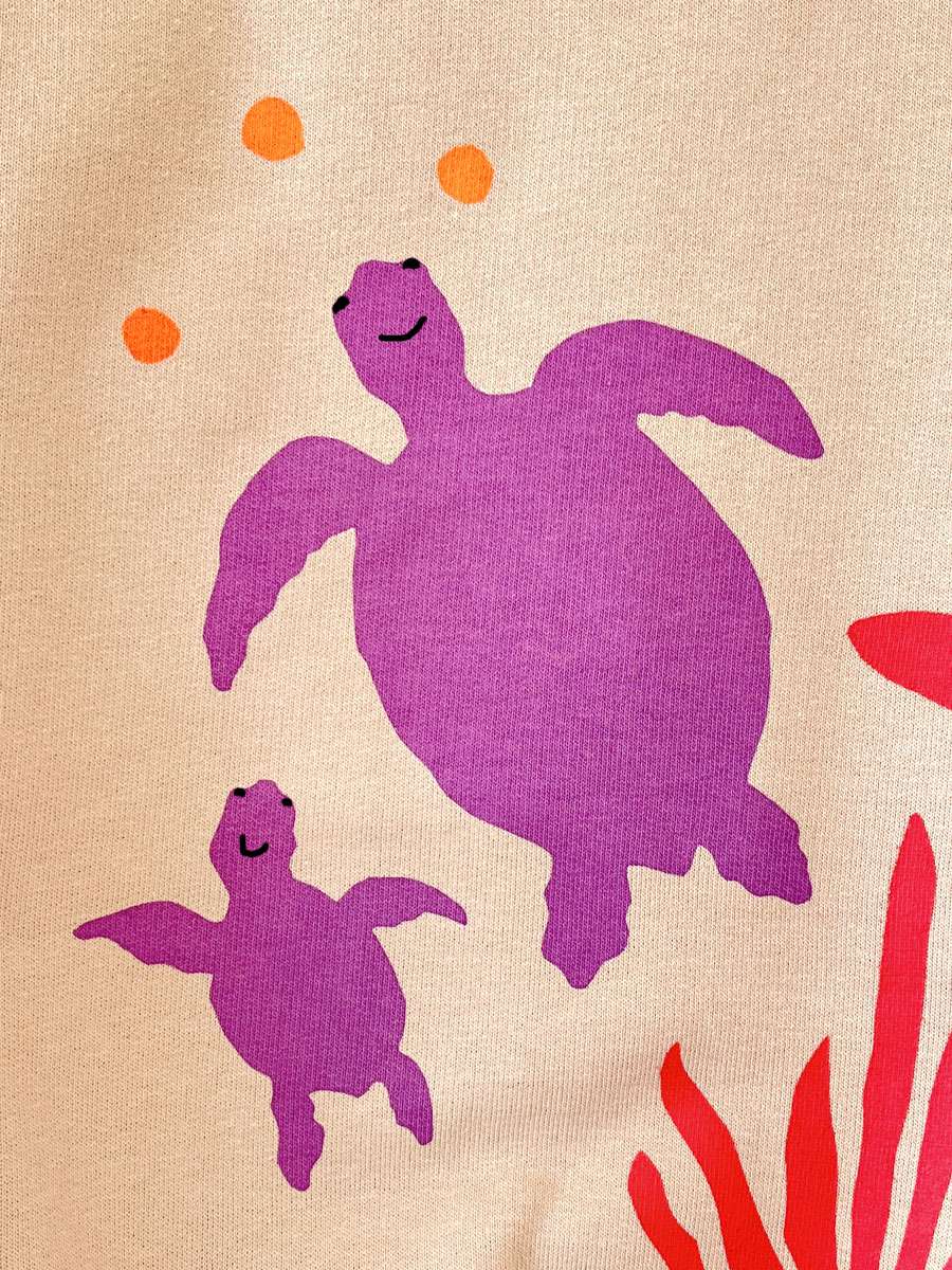 Kinderpullover mit Schildkröte Sweatshirt beige von little Ruby Berlin
