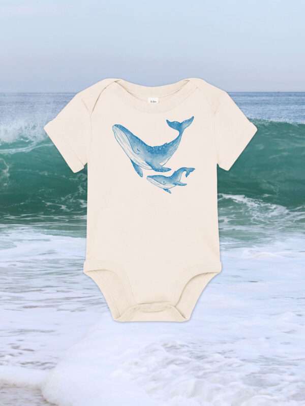 Baby-Body mit Buckelwal Motiv aus 100% Bio-Baumwolle von little Ruby