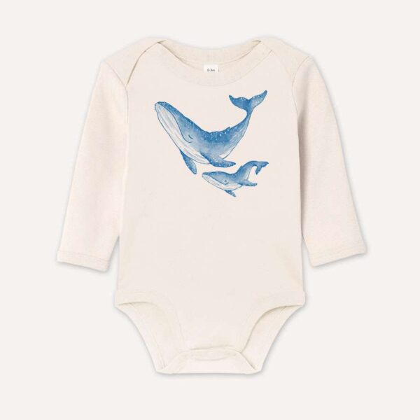 Baby-Body mit Wal Motiv aus 100% Bio-Baumwolle von little Ruby