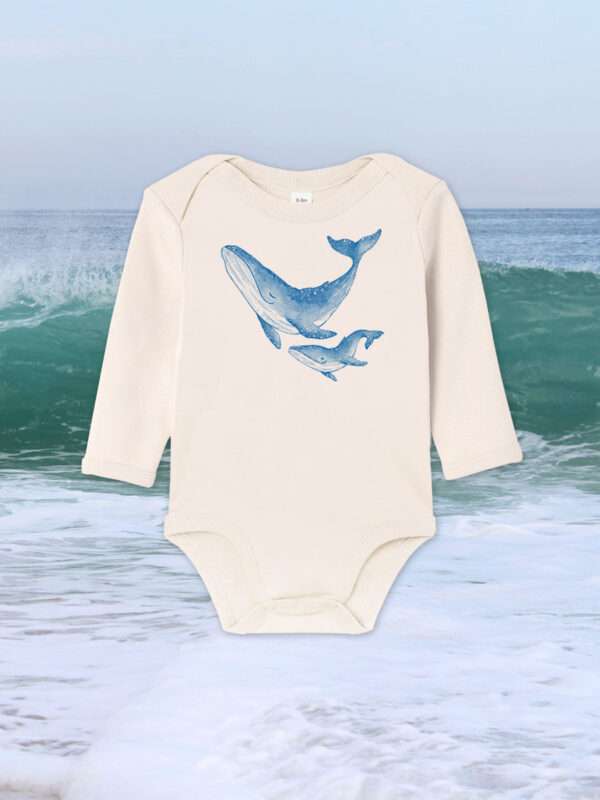 Baby-Body mit Buckelwal Motiv aus 100% Bio-Baumwolle von little Ruby