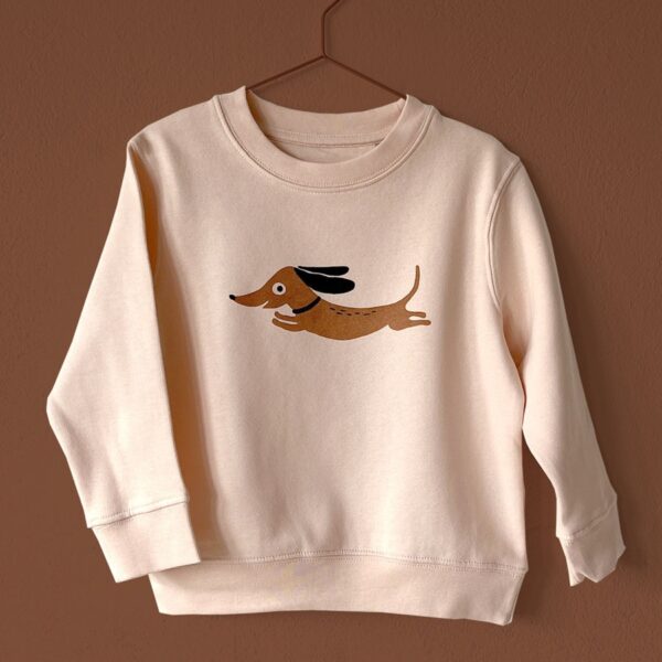 Kinder Sweatshirt mit Dackel Aufdruck von little Ruby