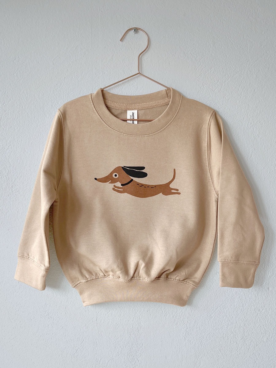 Kinder Dackel Sweatshirt beige von little Ruby