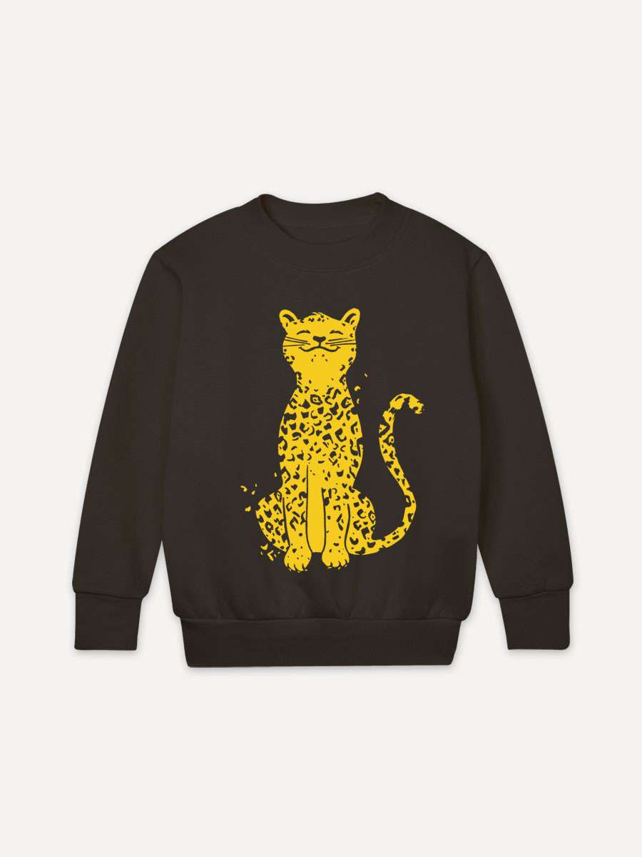 Leopard Bio-Sweatshirt schwarz für Kinder von little Ruby