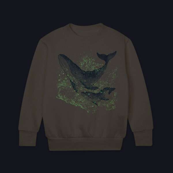 Wal Sweatshirt mit Glow-in-the-Dark-Plankton