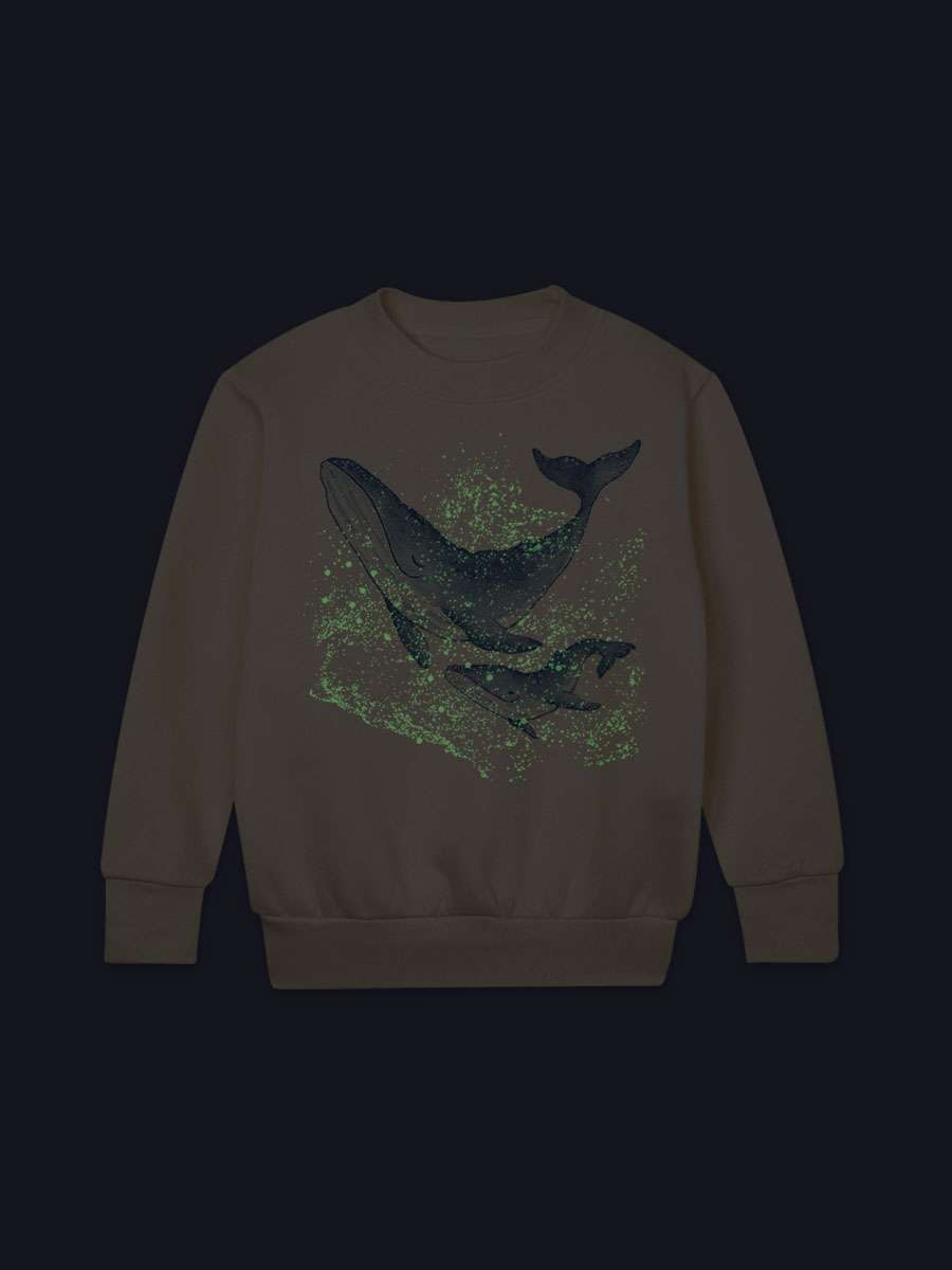 Wal Sweatshirt mit Glow-in-the-Dark-Plankton